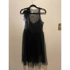 Black whimsygoth fairy sleeveless tulle party dress size medium